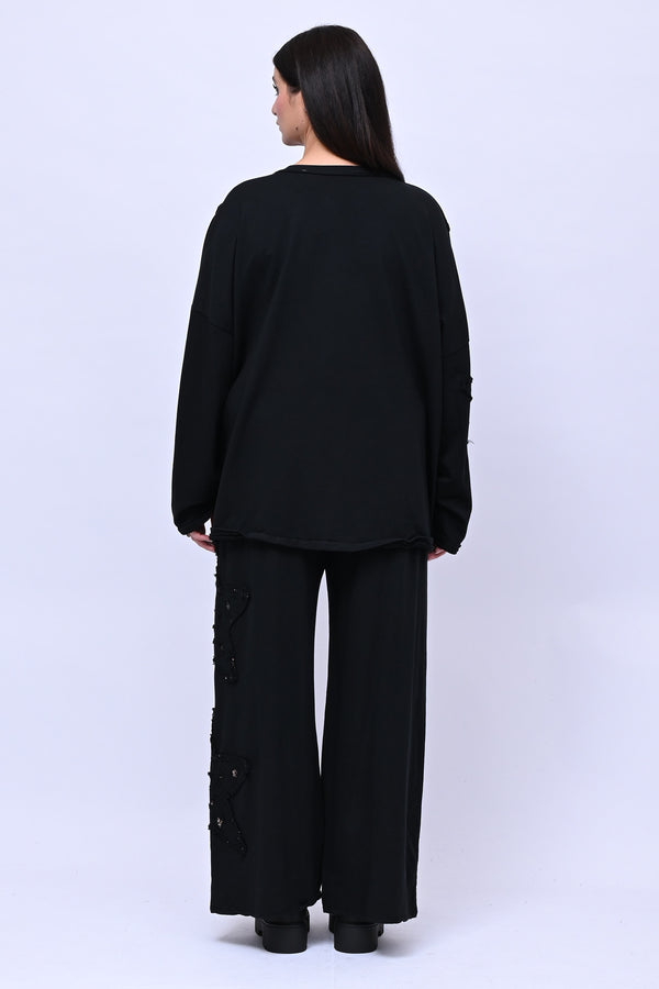 Completo stella strass - Nero