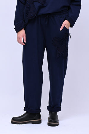 Completo felpa fiore - Blu