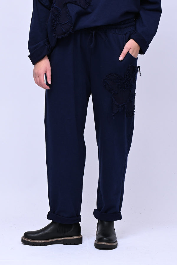Completo felpa fiore - Blu
