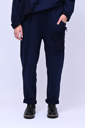 Completo felpa fiore - Blu