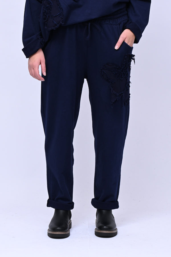 Completo felpa fiore - Blu