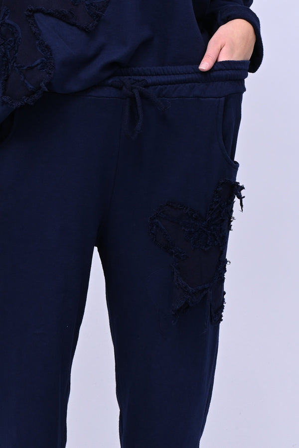 Completo felpa fiore - Blu