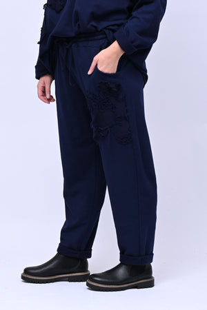 Completo felpa fiore - Blu