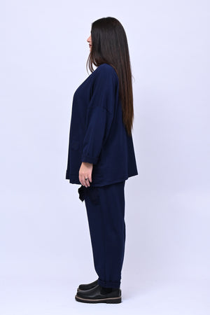 Completo felpa fiore - Blu