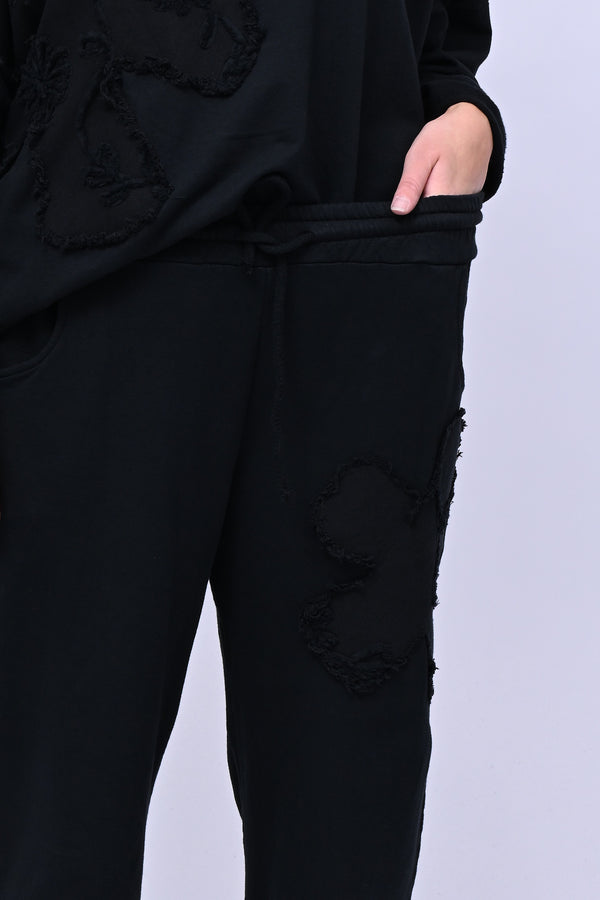 Completo felpa fiore - Nero