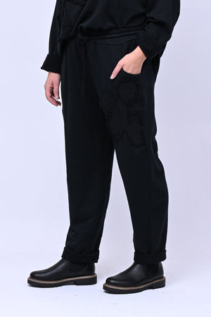 Completo felpa fiore - Nero