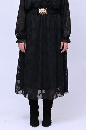 Abito incrocio damascato - Nero