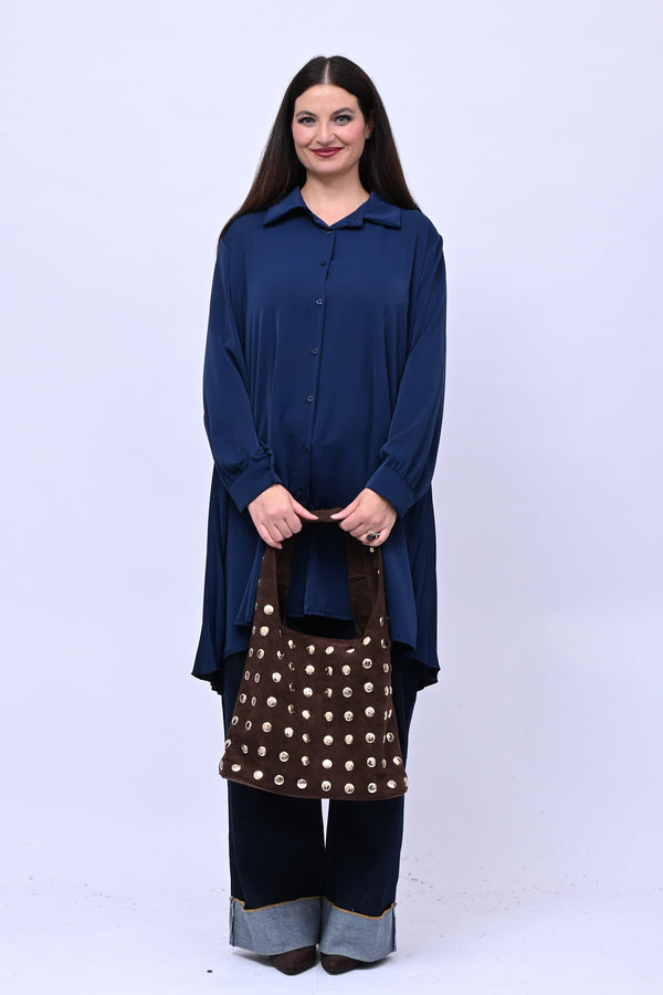 Bag suede bulloni - Moro