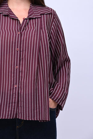 Camicia gessata punta - Vino