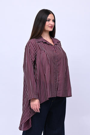 Camicia gessata punta - Vino
