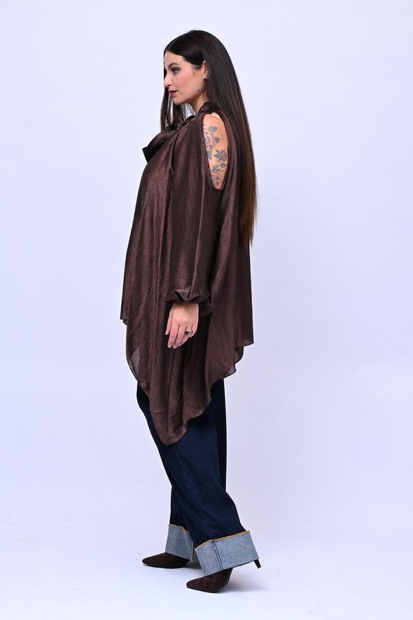 Maxi blusa spalle scoperte - Moro