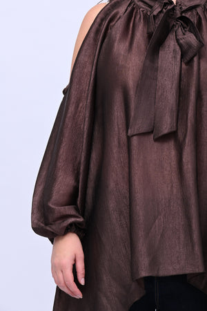 Maxi blusa spalle scoperte - Moro