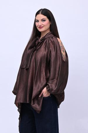 Maxi blusa spalle scoperte - Moro