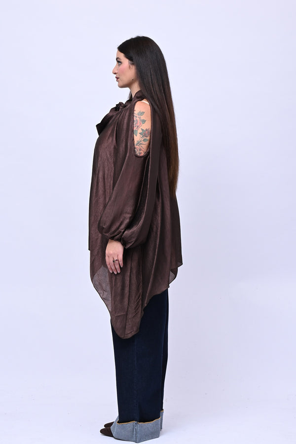 Maxi blusa spalle scoperte - Moro
