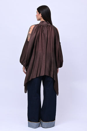 Maxi blusa spalle scoperte - Moro