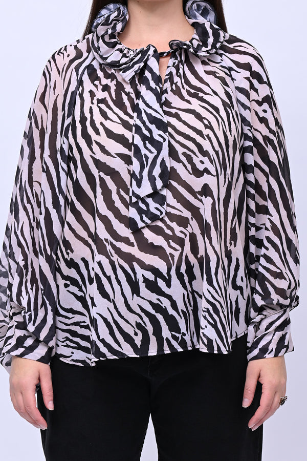 Blusa Pierrot animalier - Zebrato