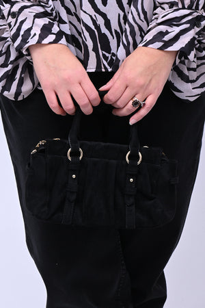 Borsa bowling suede - Nero