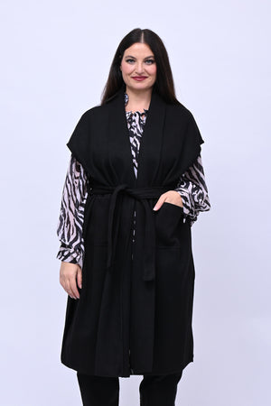 Cappotto gilet cinta - Nero