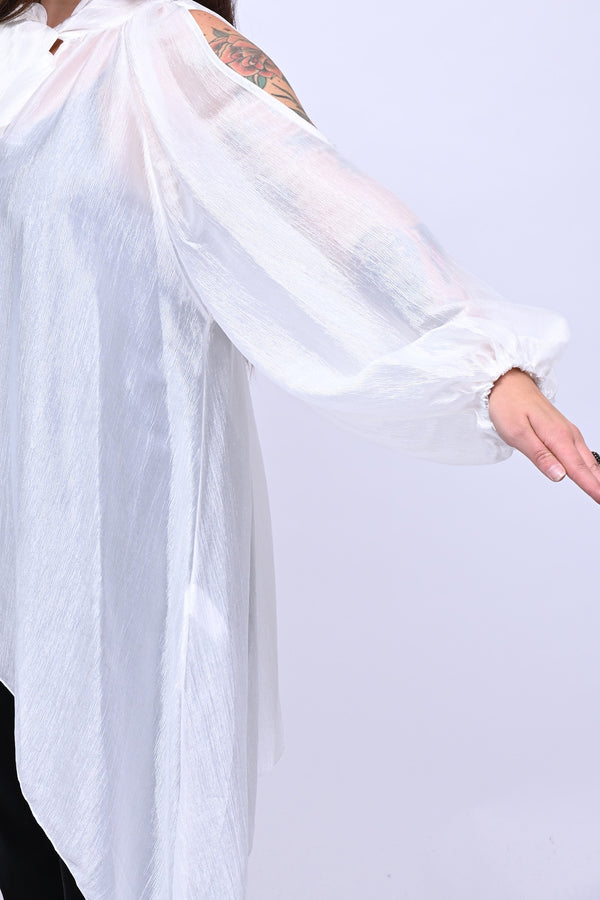 Maxi blusa spalle scoperte - Bianco