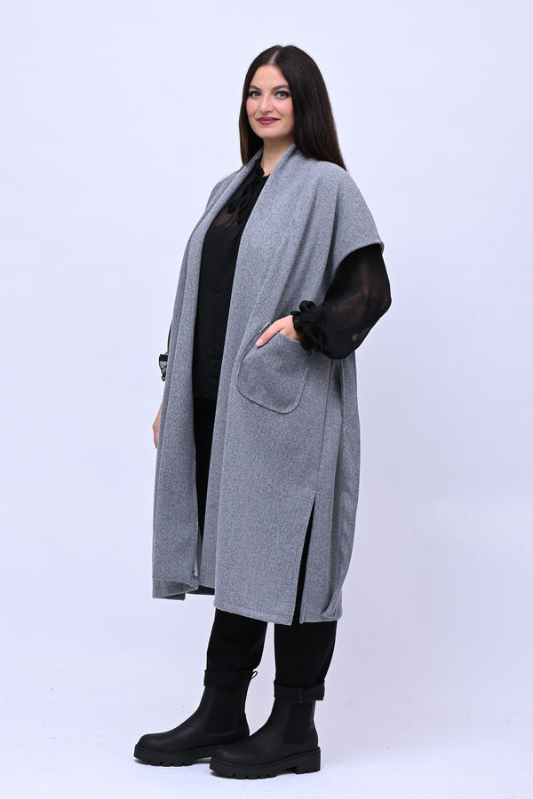 Cappotto gilet cinta - Grigio