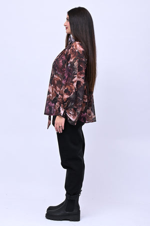 Blusa Pierrot fiori - Nero