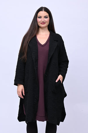 Cappotto felpa goffrato - Nero