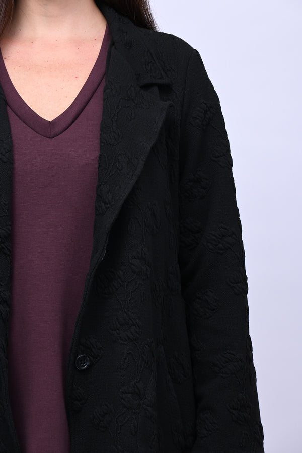 Cappotto felpa goffrato - Nero