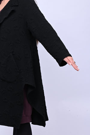 Cappotto felpa goffrato - Nero