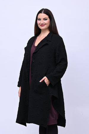 Cappotto felpa goffrato - Nero