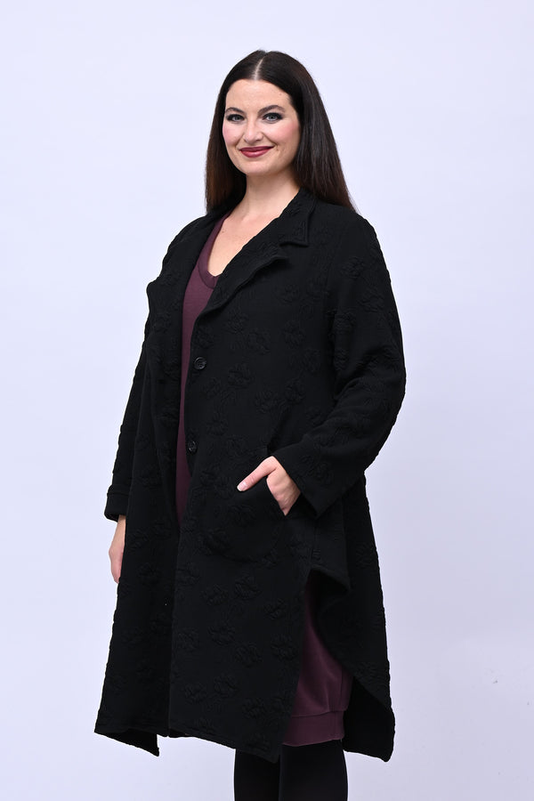 Cappotto felpa goffrato - Nero