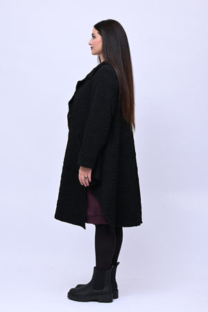 Cappotto felpa goffrato - Nero