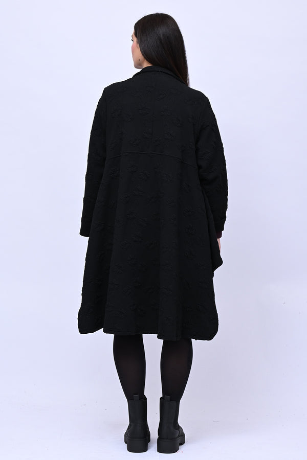 Cappotto felpa goffrato - Nero