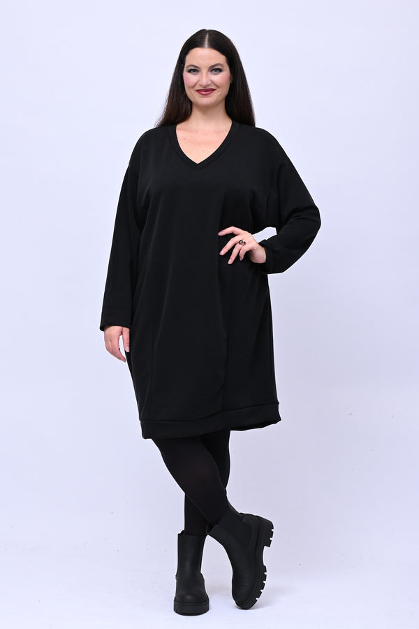 Abito midi neoprene - Nero