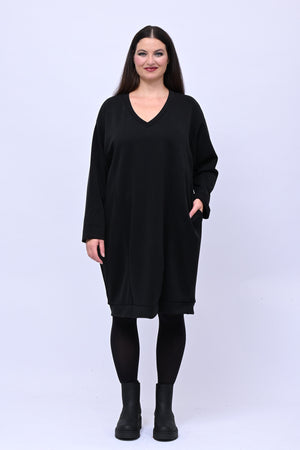 Abito midi neoprene - Nero