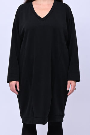 Abito midi neoprene - Nero