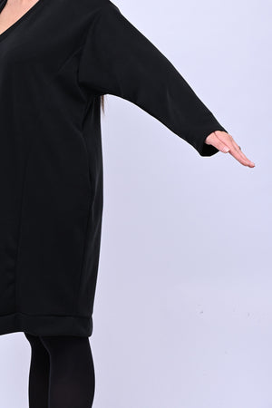 Abito midi neoprene - Nero