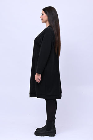 Abito midi neoprene - Nero