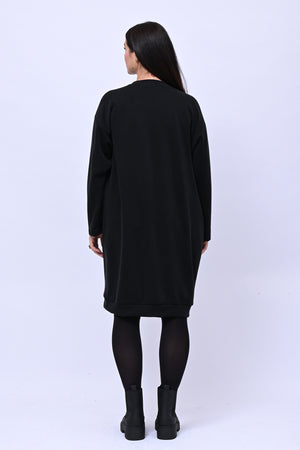Abito midi neoprene - Nero