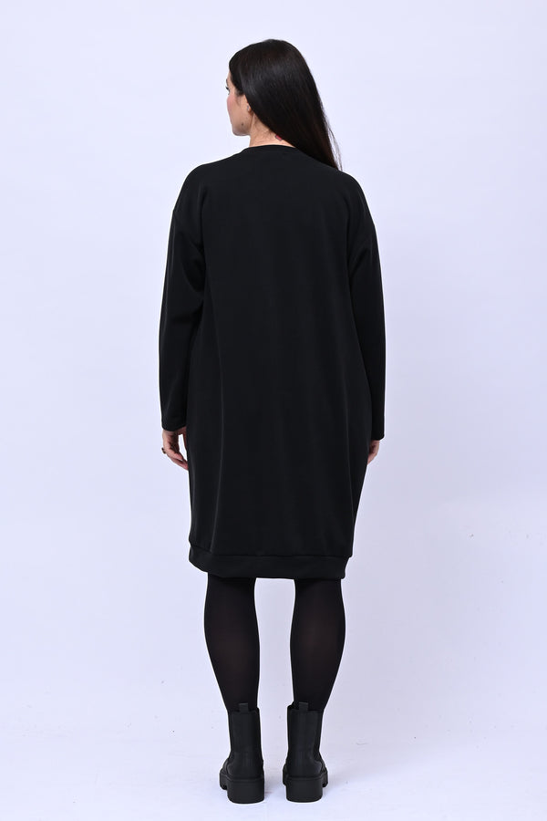 Abito midi neoprene - Nero