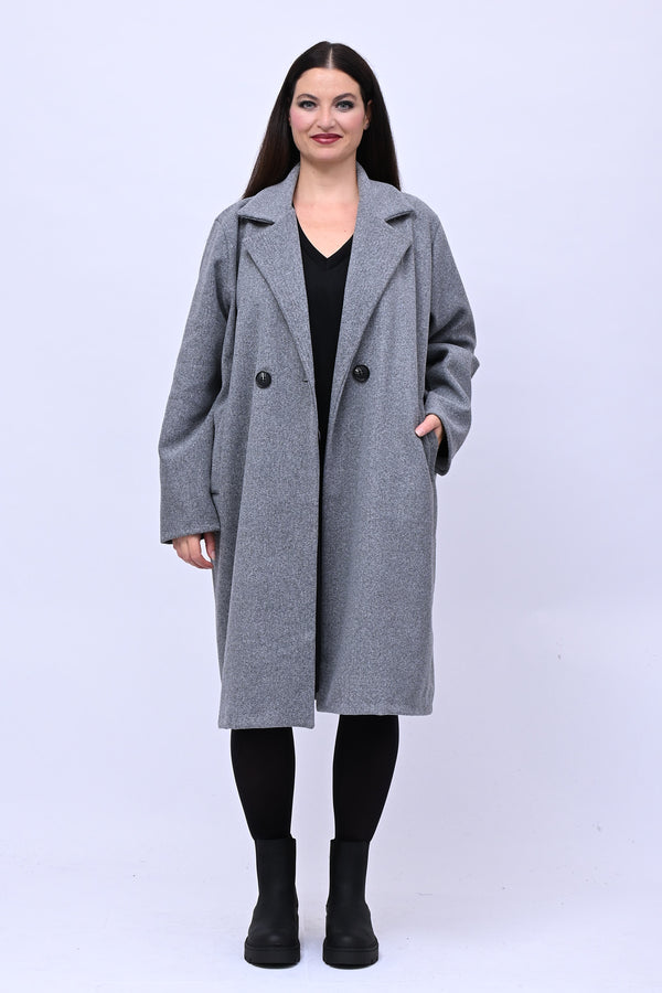 Cappotto over doppio petto - Grigio