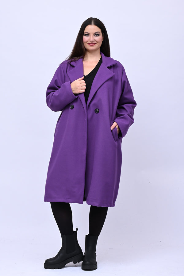 Cappotto over doppio petto - Viola