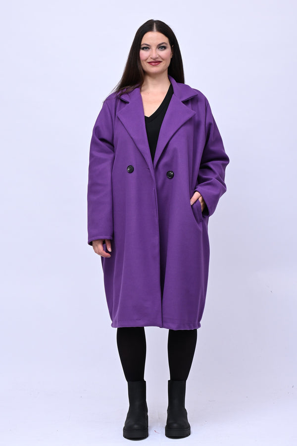 Cappotto over doppio petto - Viola