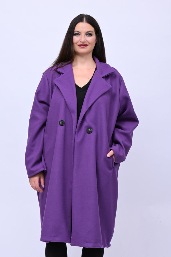 Cappotto over doppio petto - Viola