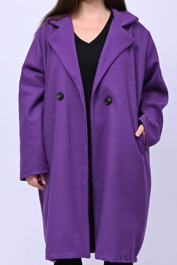 Cappotto over doppio petto - Viola