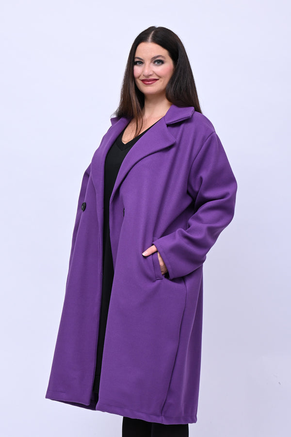 Cappotto over doppio petto - Viola