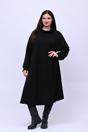 Abito calda viscosa collone - Nero