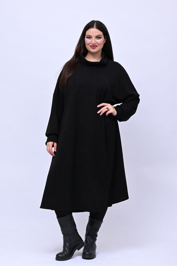 Abito calda viscosa collone - Nero