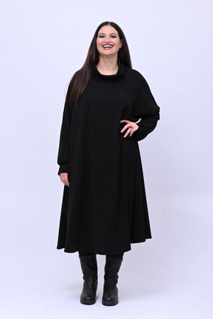 Abito calda viscosa collone - Nero