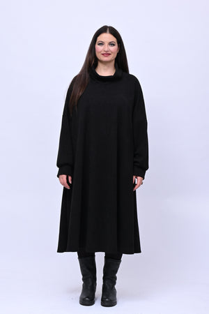 Abito calda viscosa collone - Nero