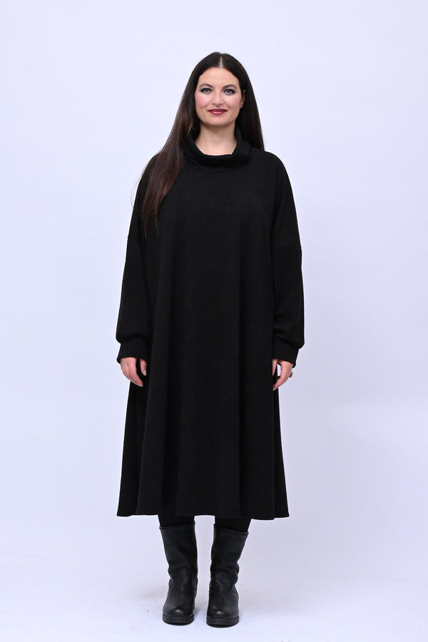 Abito calda viscosa collone - Nero